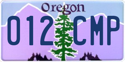 OR license plate 012CMP