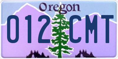 OR license plate 012CMT