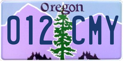 OR license plate 012CMY