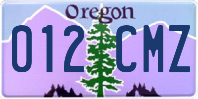 OR license plate 012CMZ