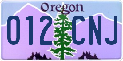 OR license plate 012CNJ