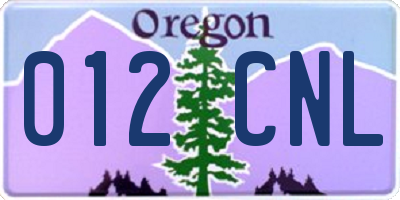 OR license plate 012CNL