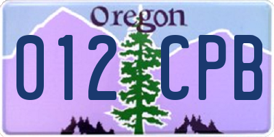 OR license plate 012CPB