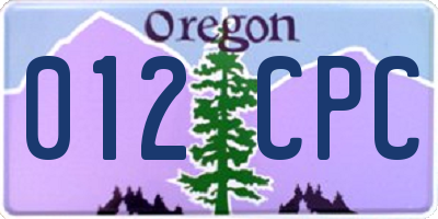 OR license plate 012CPC