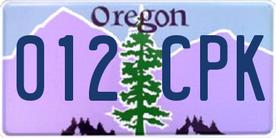 OR license plate 012CPK
