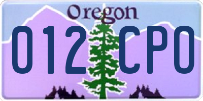 OR license plate 012CPO