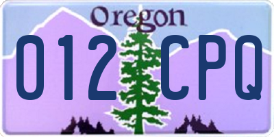 OR license plate 012CPQ