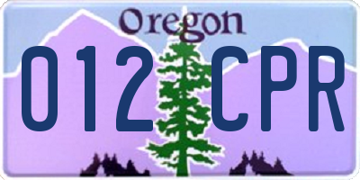 OR license plate 012CPR
