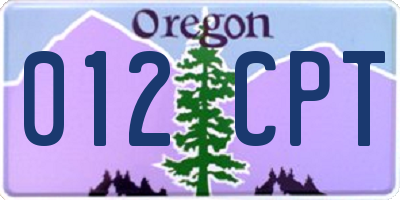 OR license plate 012CPT