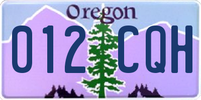 OR license plate 012CQH