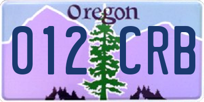OR license plate 012CRB
