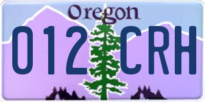 OR license plate 012CRH