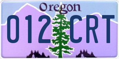 OR license plate 012CRT