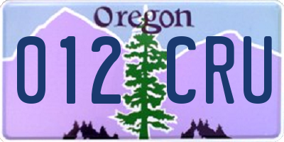 OR license plate 012CRU
