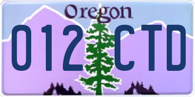 OR license plate 012CTD
