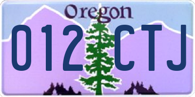 OR license plate 012CTJ