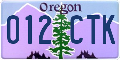 OR license plate 012CTK