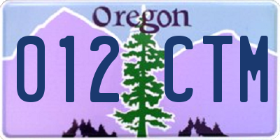 OR license plate 012CTM