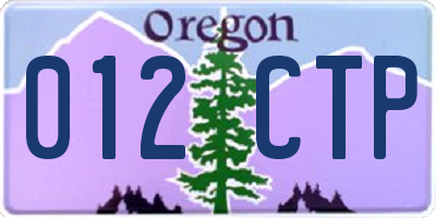OR license plate 012CTP