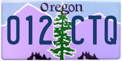 OR license plate 012CTQ