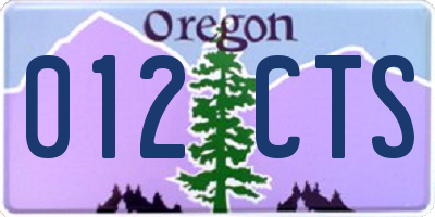 OR license plate 012CTS