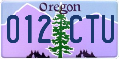 OR license plate 012CTU