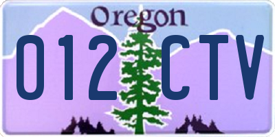 OR license plate 012CTV