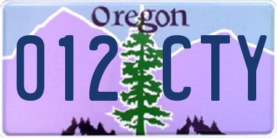 OR license plate 012CTY