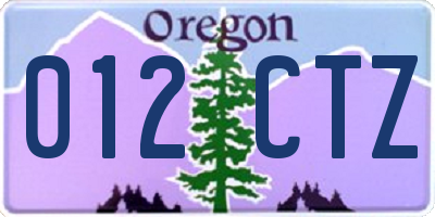 OR license plate 012CTZ