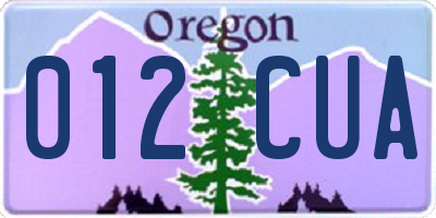 OR license plate 012CUA