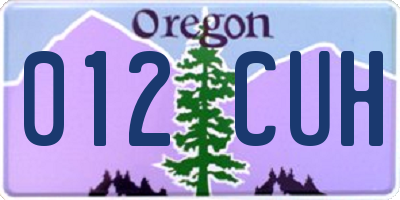 OR license plate 012CUH