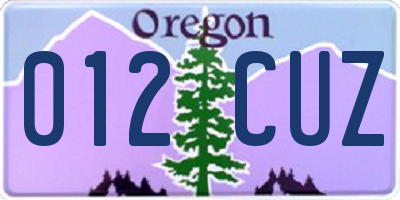 OR license plate 012CUZ