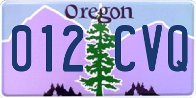 OR license plate 012CVQ
