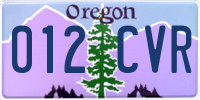 OR license plate 012CVR