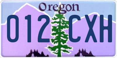 OR license plate 012CXH