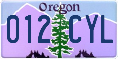 OR license plate 012CYL