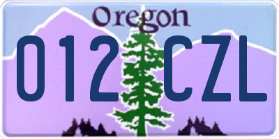 OR license plate 012CZL