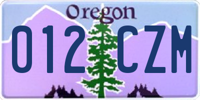 OR license plate 012CZM