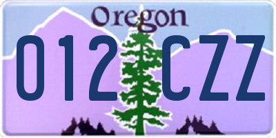 OR license plate 012CZZ