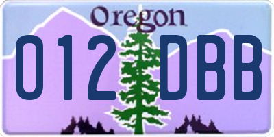 OR license plate 012DBB