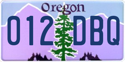 OR license plate 012DBQ