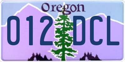 OR license plate 012DCL