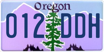 OR license plate 012DDH
