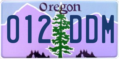 OR license plate 012DDM