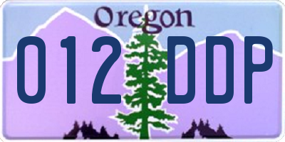 OR license plate 012DDP