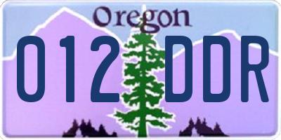 OR license plate 012DDR