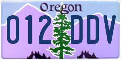 OR license plate 012DDV