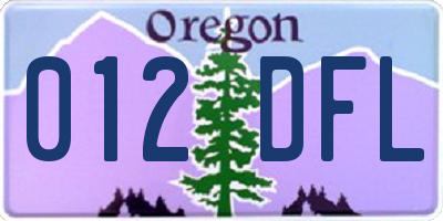 OR license plate 012DFL