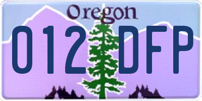 OR license plate 012DFP