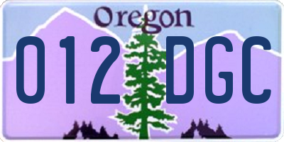 OR license plate 012DGC